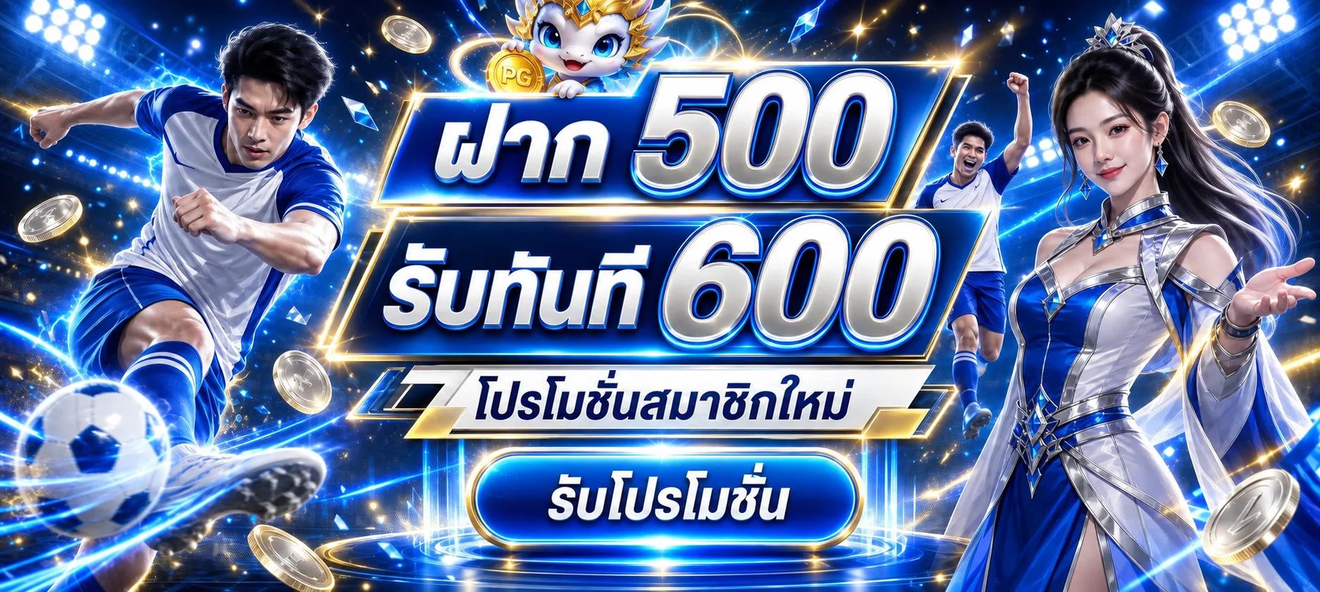 โปรโมชั่นสมาชิกใหม่ 4X4GOAL ฝาก 500 รับ 600